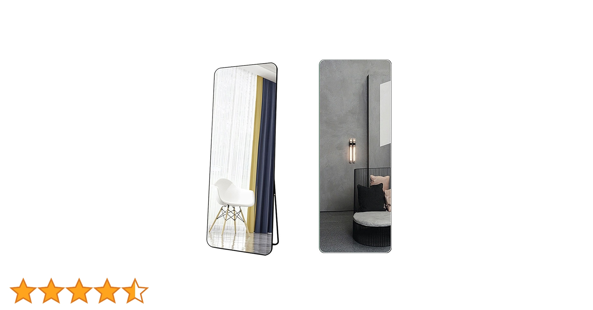 Amazon.co.jp: WISDHM 全身鏡 2way 姿見鏡 壁掛け スタンドミラー 幅